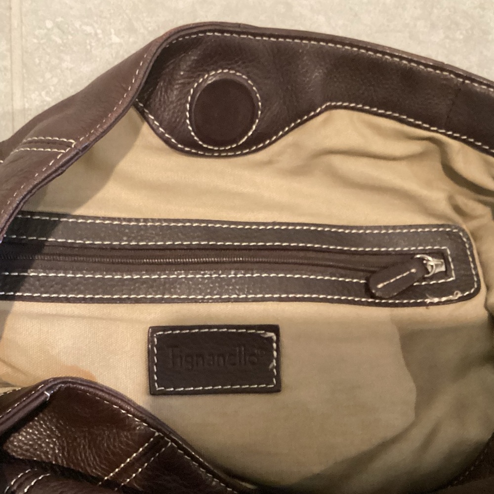 Tignanello Brown Leather Hobo Bag - Picture 6 of 11